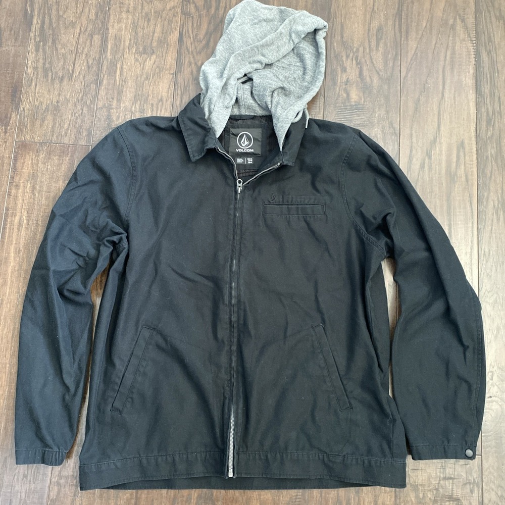 Volcom Men's Warren Hooded Full Zip Jacket - Size  2XL - Black/Grey -